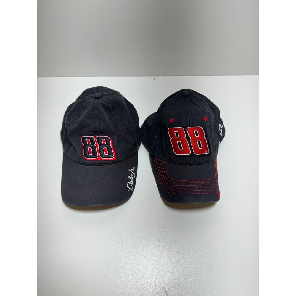 NASCAR Dale Earnhardt Jr 88 Black Red Zlot Of Two Ball Caps Chase Hendricks